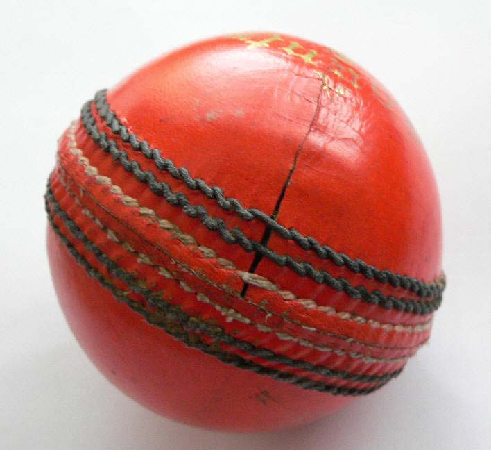 County Crown in generally good condition after 20 overs, but with quarter seam beginning to open
