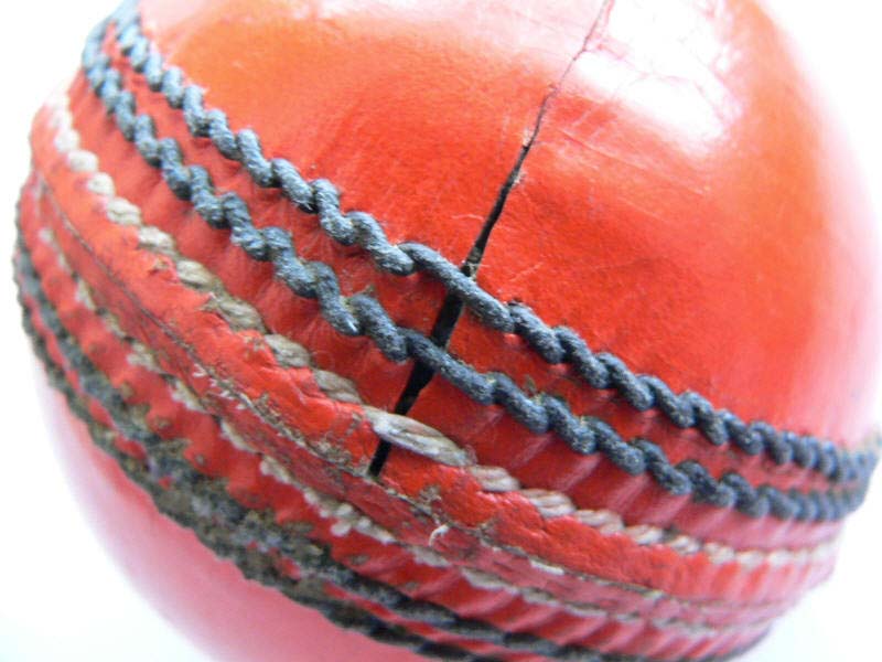 Close up. County Crown in generally good condition after 20 overs, but with quarter seam beginning to open