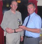 Roger French Receiving trophy for Hat Trick.