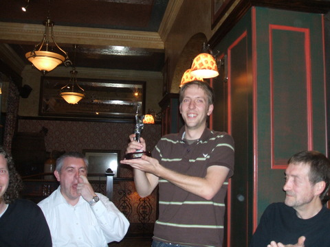 Shaggy and the bowler of the year trophy